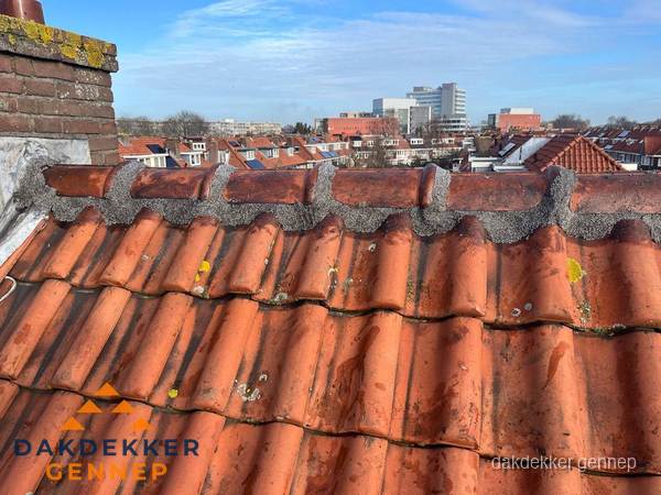 Pannendak met nokvorst en schoorsteen, dakrenovatie in Gennep Pannendak met nokvorst en schoorsteen, dakrenovatie in Gennep